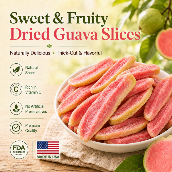Say goodbye to high-calorie guilt! 💐Satisfy your cravings with our fiber-rich Red Guava slices